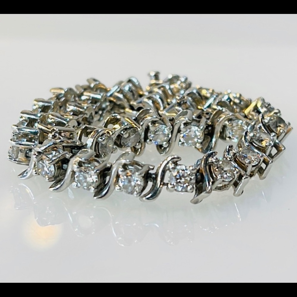 Sterling CZ tennis ‘LINE’ bracelet